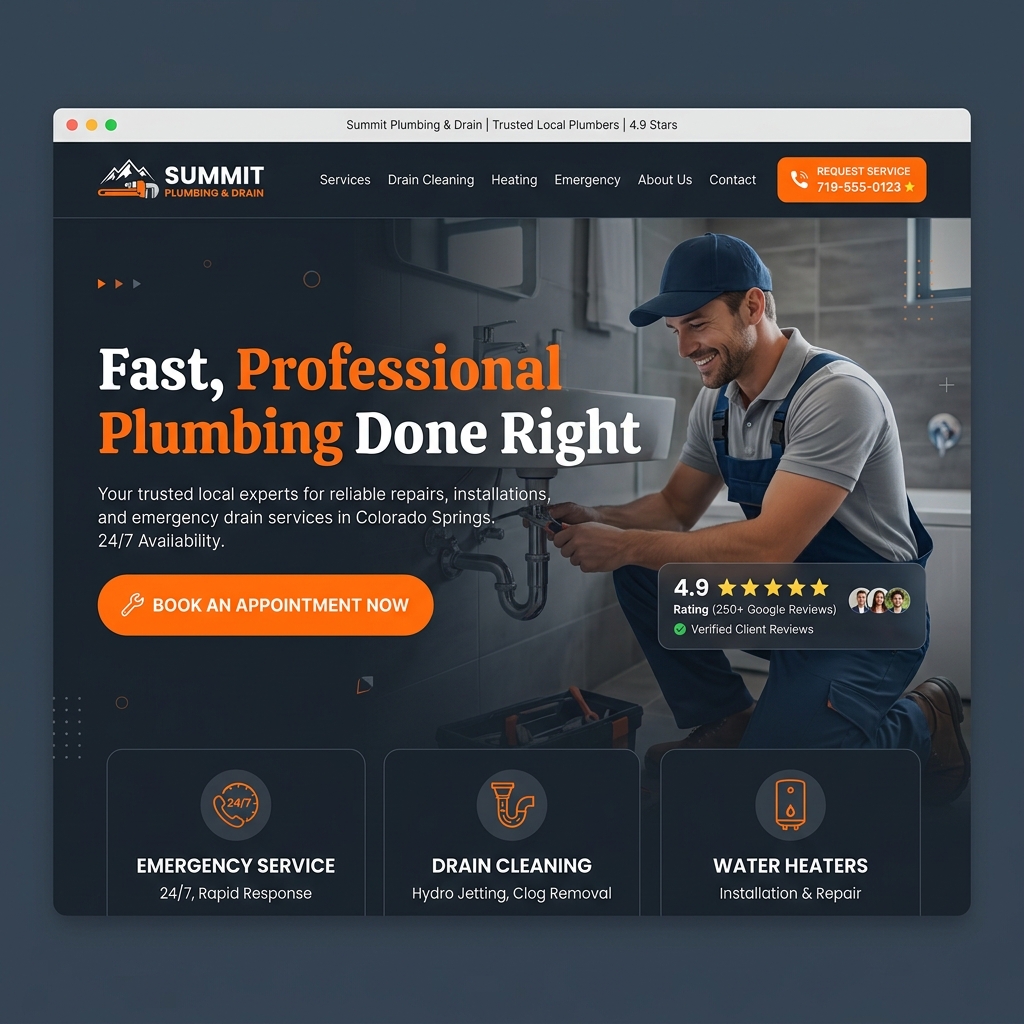 Summit Plumbing & Drain website mockup